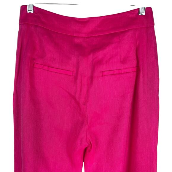 Veronica Beard Robinne Wide Leg Linen Blend Pants Fuchsia Pink Size 8 - Picture 10 of 12